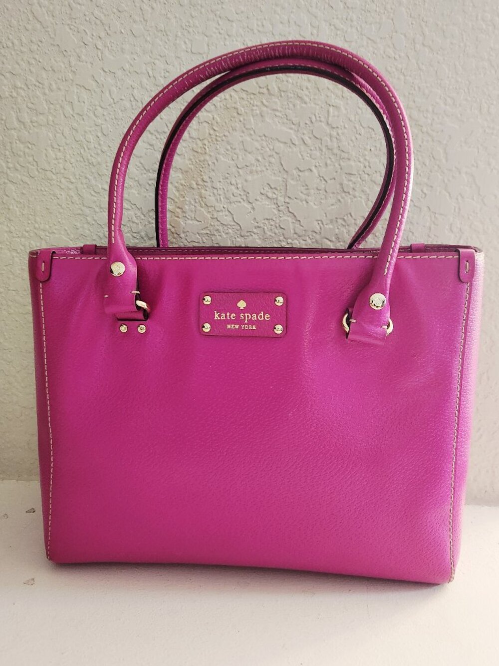 Euc Kate Spade NY Fushia Leather Satchel Handbag Purse